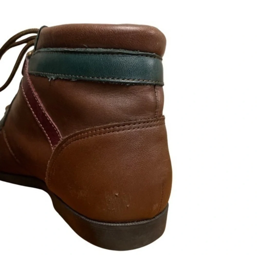 Vintage • Brown Leather Equestrian Granny Ankle Boots 7 ASO Violet Harmon